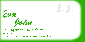 eva john business card